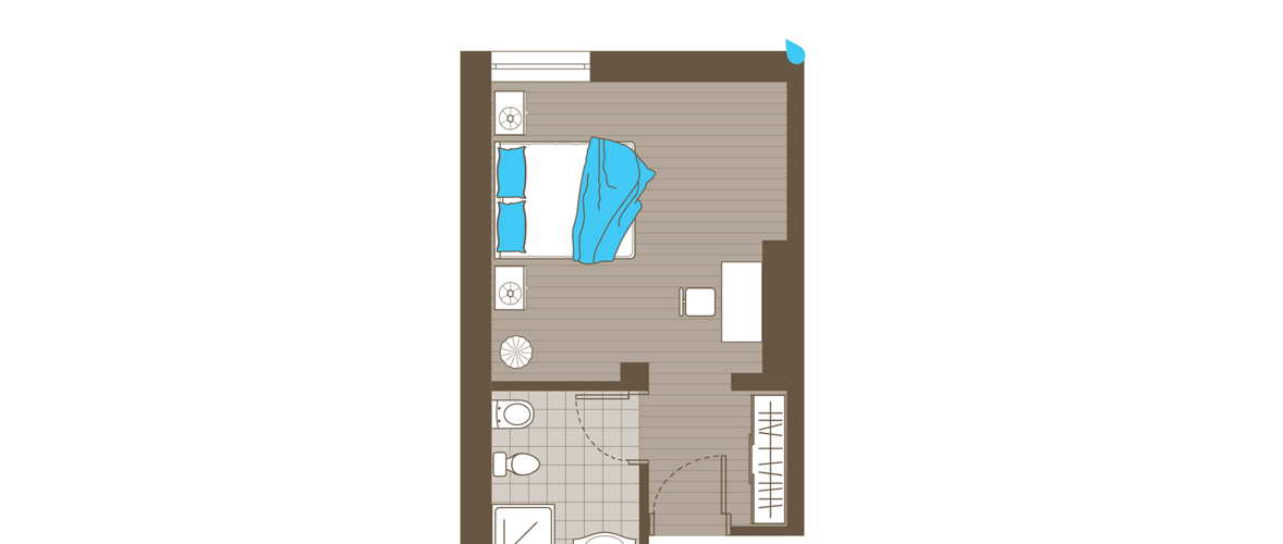 Room plan of the Mountain Room without balcony