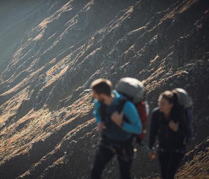 Two hikers in the mountains