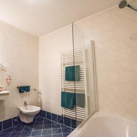 Bathroom with bathtub and bidet